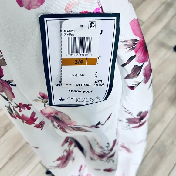 B Darlin Floral Prom Dress - White and Pink - Picture 6 of 6